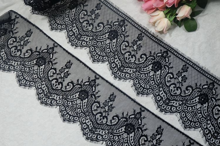 Eyelash Lace Trim Width 20-22 cm LT0056-Lace Fabric Shop