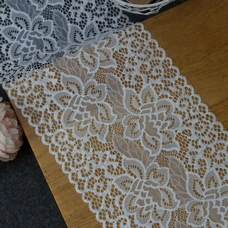 Wedding Stretch Lace Trim Material 15-22 cm LT0260-Lace Fabric Shop