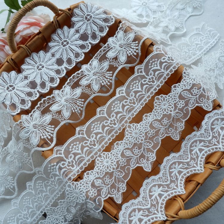 Embroidery Tulle Fabric Width 3-5 cm TF0013-Lace Fabric Shop