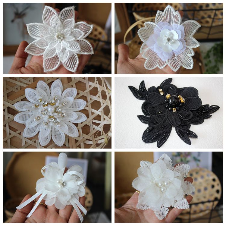 3D Lace Floral Trim Single Flower BT0005-Lace Fabric Shop