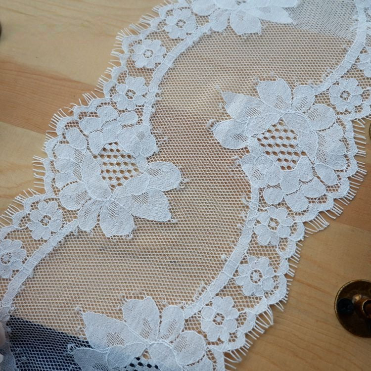 Rose Lace Trim Fabric Width 15-23 cm LT0234-Lace Fabric Shop