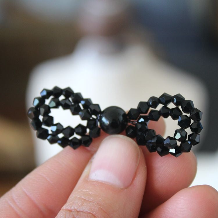 Beaded Bow Tie Headwear Brooch Material BA0122-Lace Fabric Shop