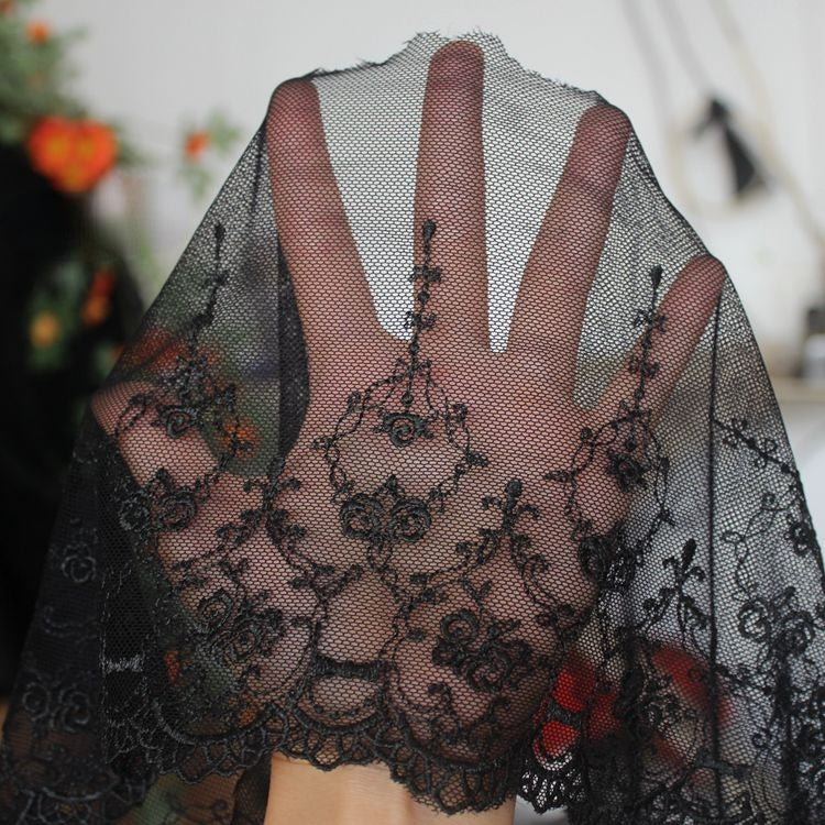 Tulle Mesh Lace Trimming Width 15-18 cm CL0080-Lace Fabric Shop