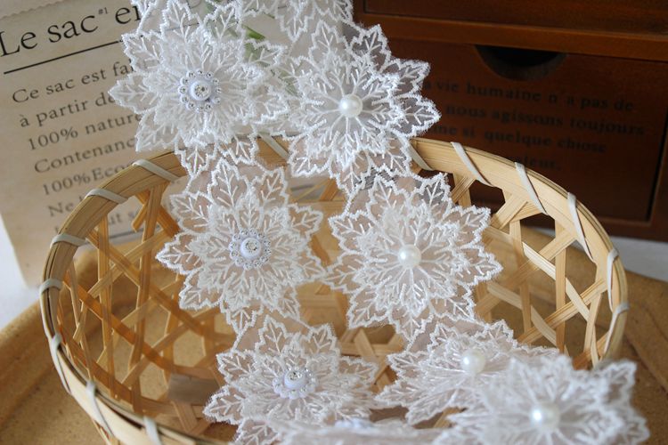 Beaded Floral Lace Trim Dress Decoration BT0068-Lace Fabric Shop