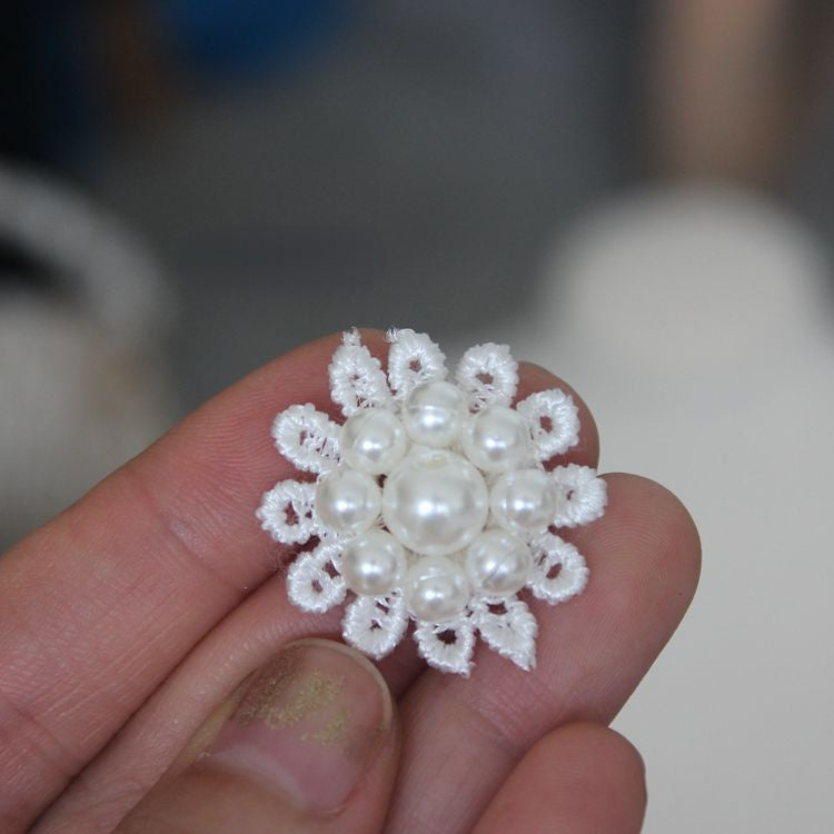 Lace Bead Trimming Single Floral BT0030-Lace Fabric Shop