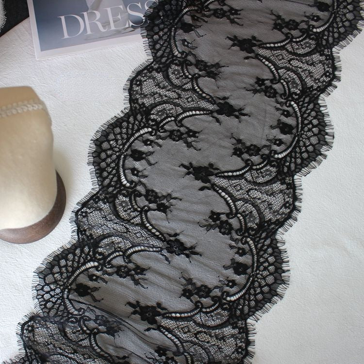 Golden Lace Fabric Width 24-30 cm CL0060-Lace Fabric Shop