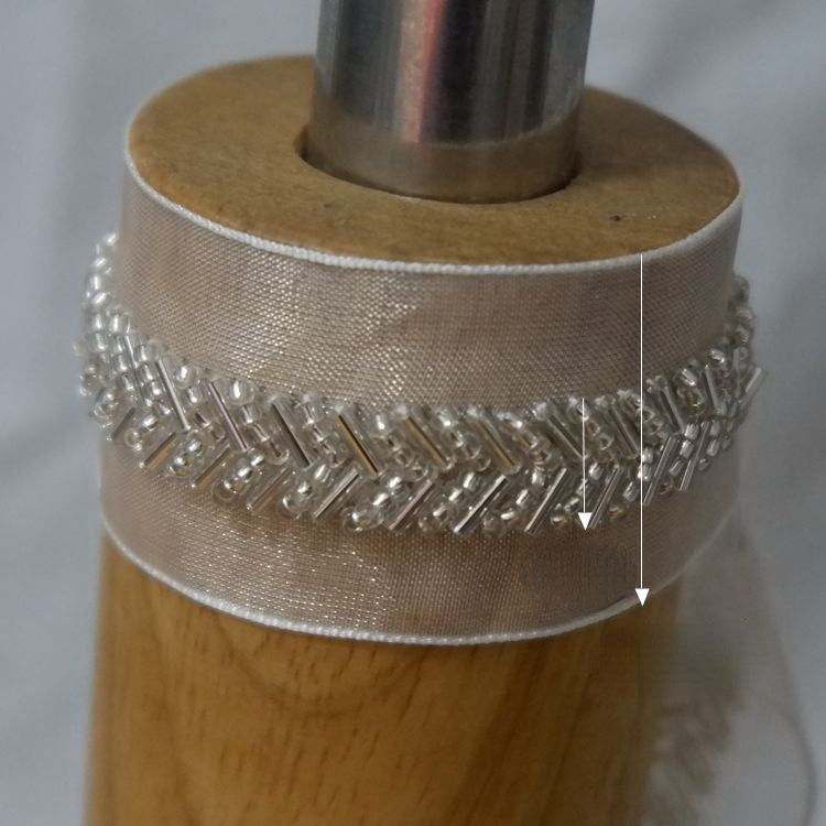 Ribbon Beaded Lace Trims Fabric BT0023-Lace Fabric Shop