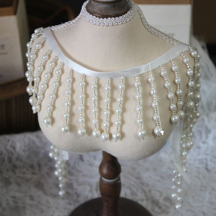 Pearl Tassel Beaded Costumes Lace Trim BT0106-Lace Fabric Shop