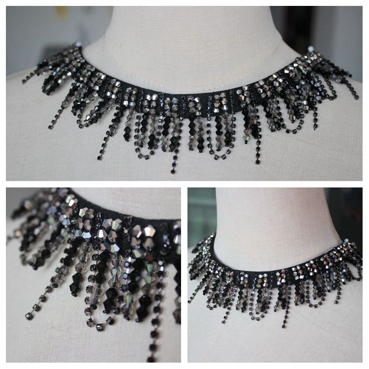 Beaded Collar Decorative Trim Fabric BT0046-Lace Fabric Shop