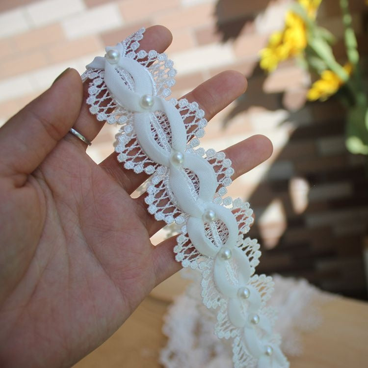 3D Luxury Beaded Lace Trims Belt Material BT0093-Lace Fabric Shop