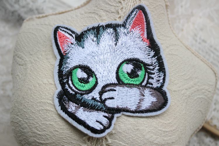 Embroidery Cat Cloth Sticker Decoration EA0021-Lace Fabric Shop