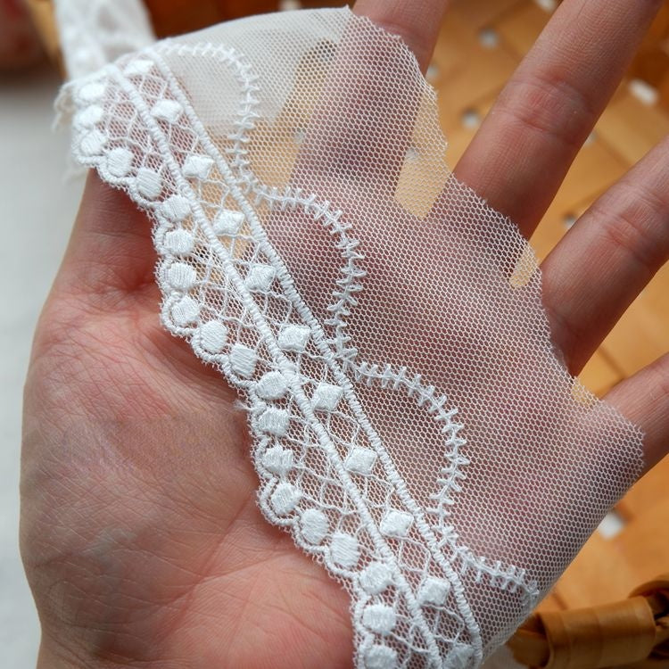 Wedding Lace Tulle Trim Width 2-6 cm TF0075-Lace Fabric Shop