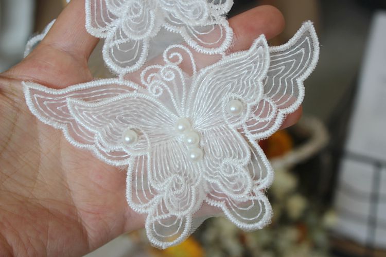 3D Beading Butterfly Lace Trims BT0039-Lace Fabric Shop