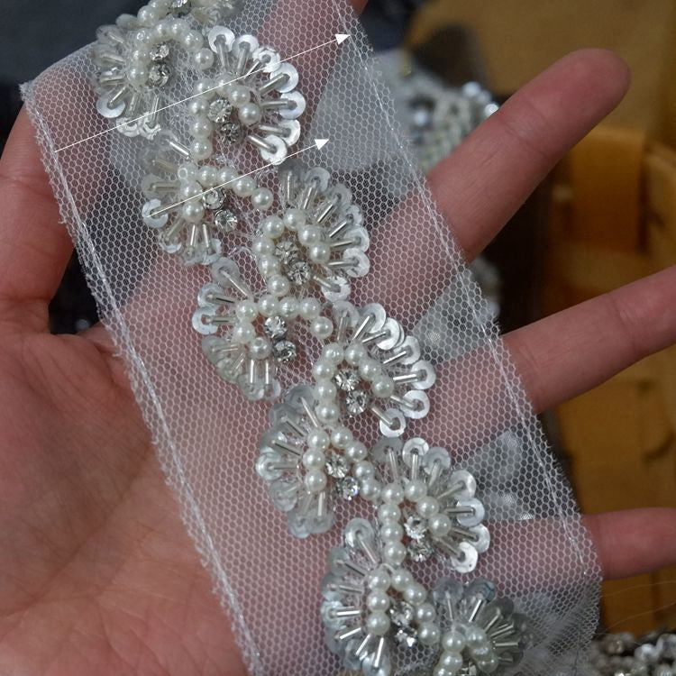 Ribbon Beading Lace Trim Fabrics BT0024-Lace Fabric Shop