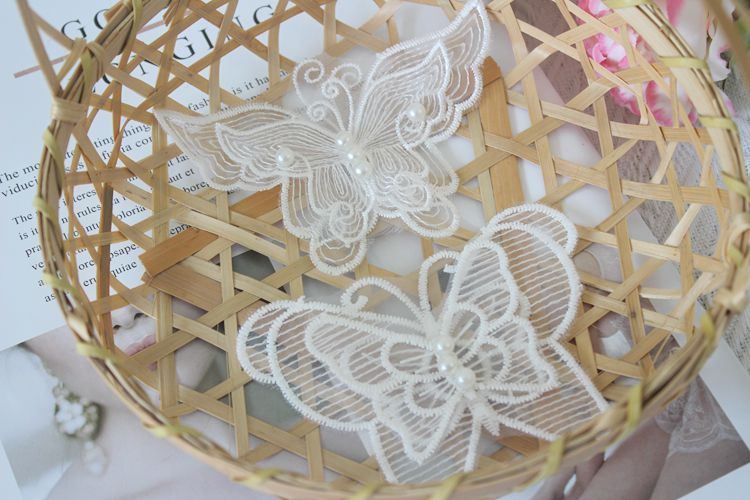 3D Beaded Lace Trim Single Floral BT0031-Lace Fabric Shop