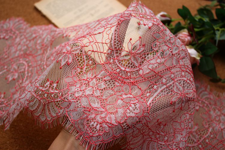 Double Color Lace Trim Width 23 cm CL0043-Lace Fabric Shop