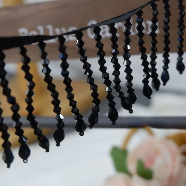 Ribbon Glass Beaded Lace Trims BT0026-Lace Fabric Shop