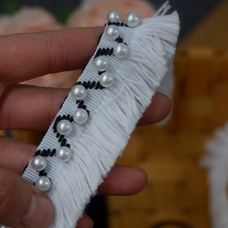 Tassel Beaded Lace Trims Fabric BT0110-Lace Fabric Shop