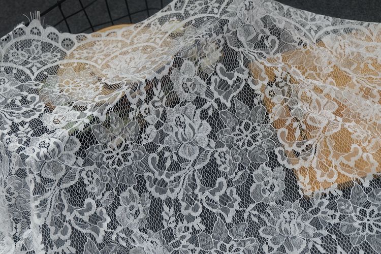 Wedding White Chantilly Lace Width 50 cm CHL0119-Lace Fabric Shop