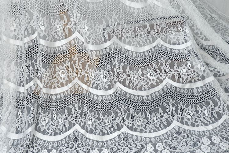 Wave Guipure Lace Width 150 cm GL0044-Lace Fabric Shop