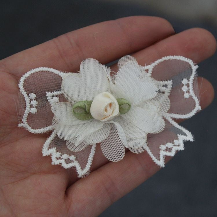 3D Lace Beaded Trims Single Floral BT0013-Lace Fabric Shop