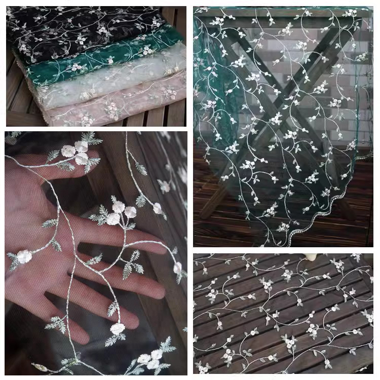 Embroidery Tulle Fabric Width 130cm TF0040-Lace Fabric Shop