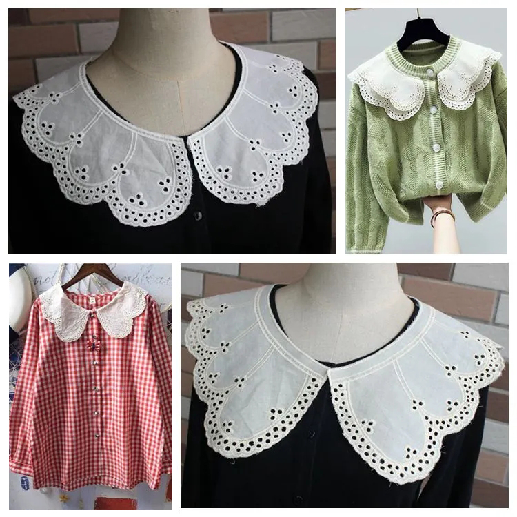 Embroidery Child Cotton Lace Collar Fabric EF0034-Lace Fabric Shop