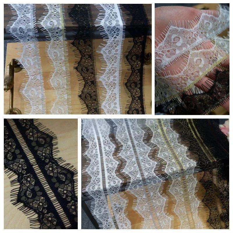 Golden Chantilly Color Lace Width 8 cm CL0007-Lace Fabric Shop