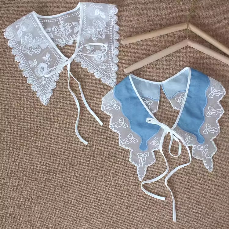 Embroidery Organza Lace Collar Fabric EF0033-Lace Fabric Shop