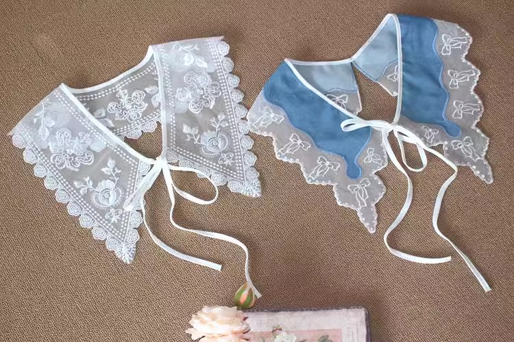 Embroidery Organza Lace Collar Fabric EF0033-Lace Fabric Shop