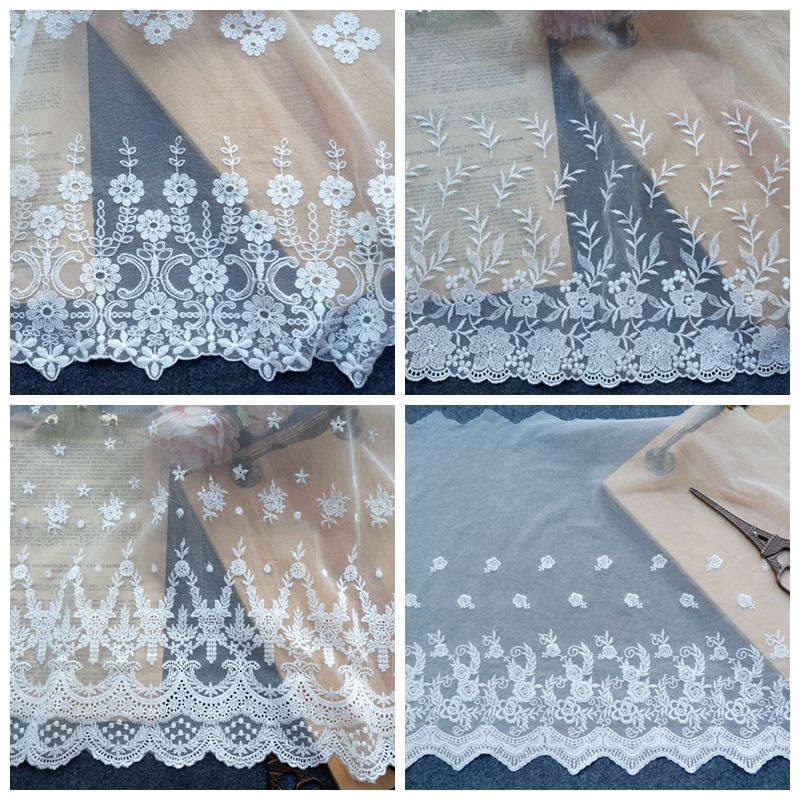 Embroidery Tulle Width 32-40 cm TF0007-Lace Fabric Shop
