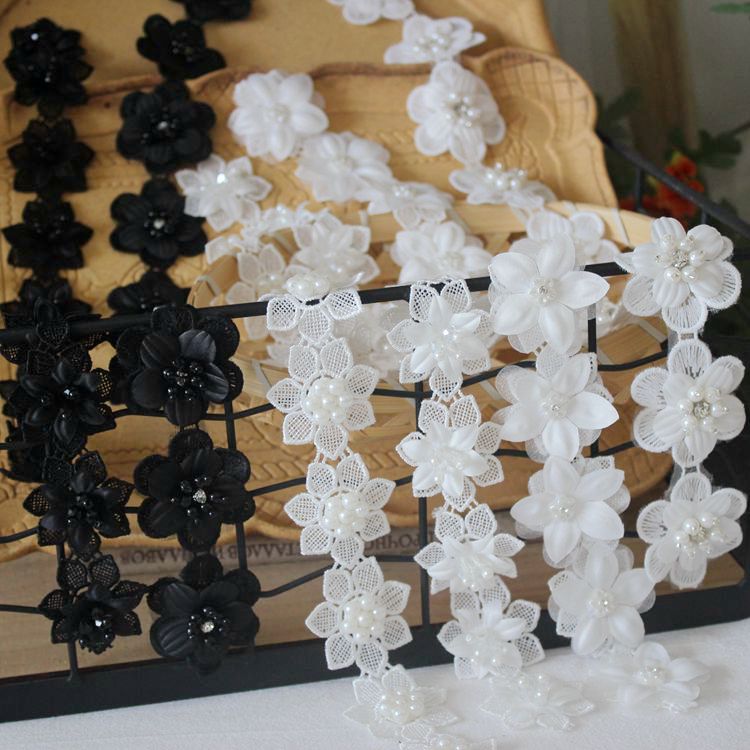 Luxury Embroidery Beaded Lace Trim Floral BT0116-Lace Fabric Shop