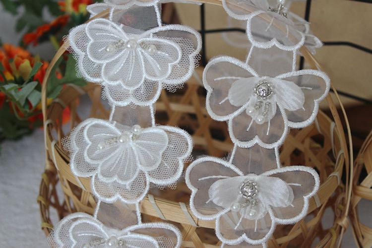 Beaded Veil Decoration Lace Trim BT0003-Lace Fabric Shop