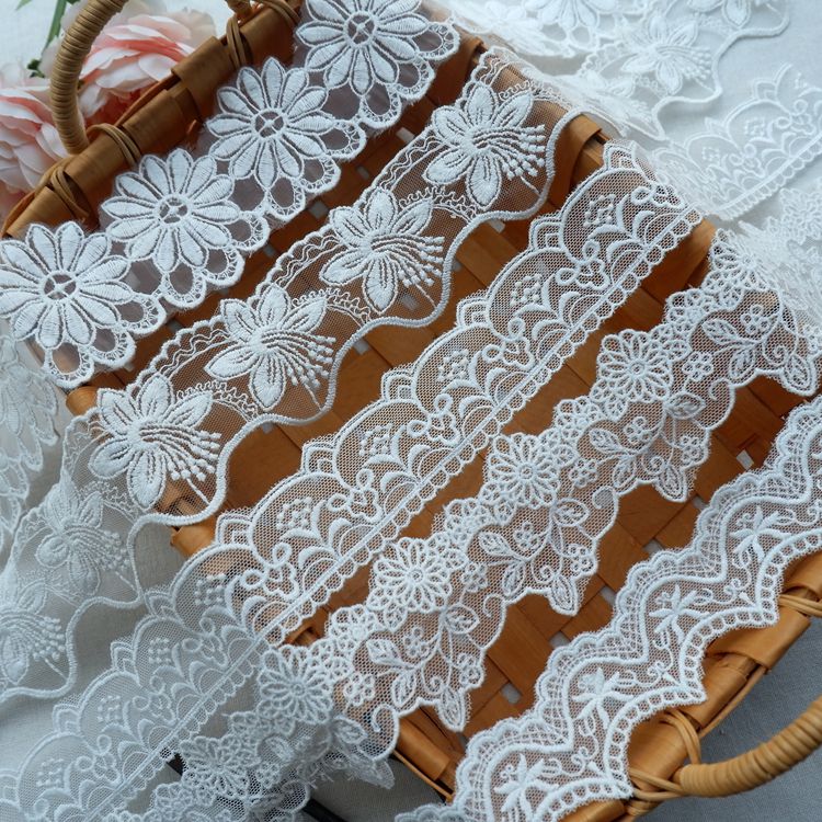 Embroidery Tulle Fabric Width 3-5 cm TF0013-Lace Fabric Shop