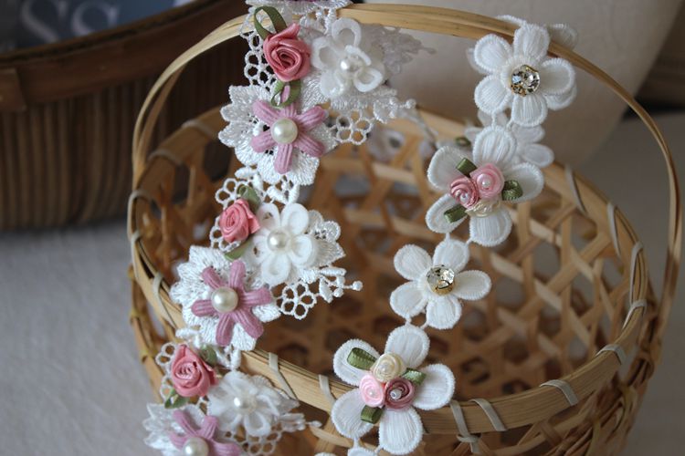 Beaded Flower Lace Trim Wedding Decoration BT0071-Lace Fabric Shop