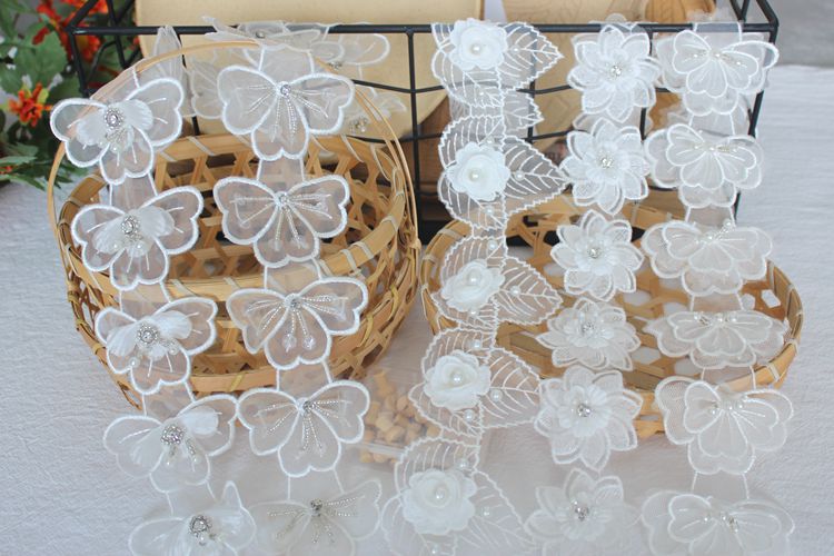 Beaded Veil Decoration Lace Trim BT0003-Lace Fabric Shop