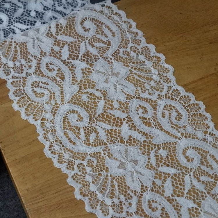 Wedding Stretch Lace Trim Material 15-22 cm LT0260-Lace Fabric Shop