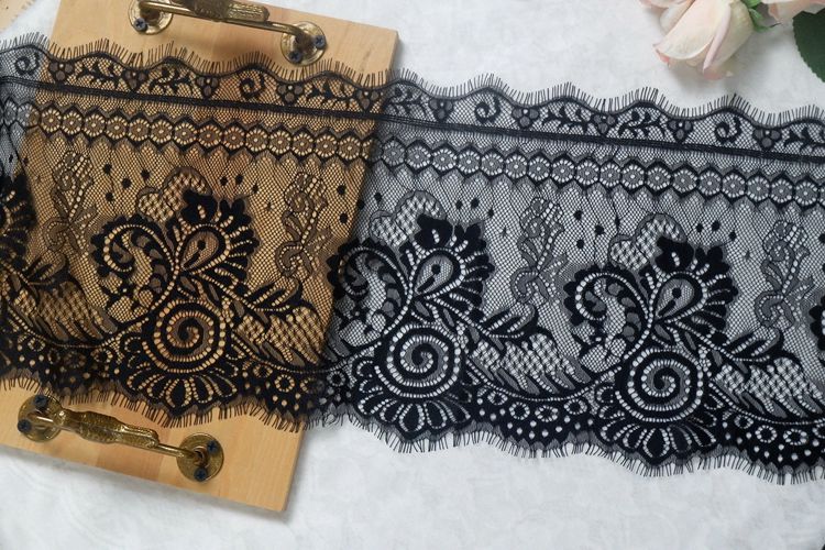 Eyelash Lace Trim Width 22 cm LT0067-Lace Fabric Shop