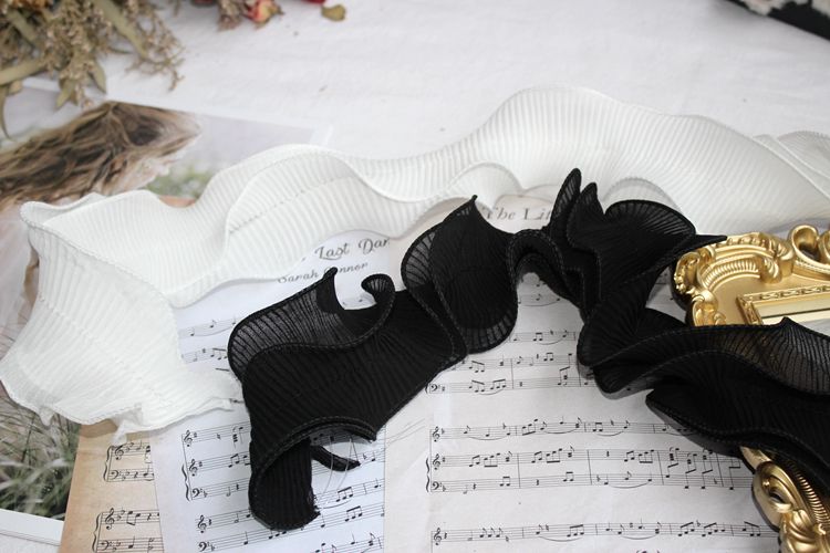 Gathered Chiffon Lace Trim Width 7 cm LT0331-Lace Fabric Shop