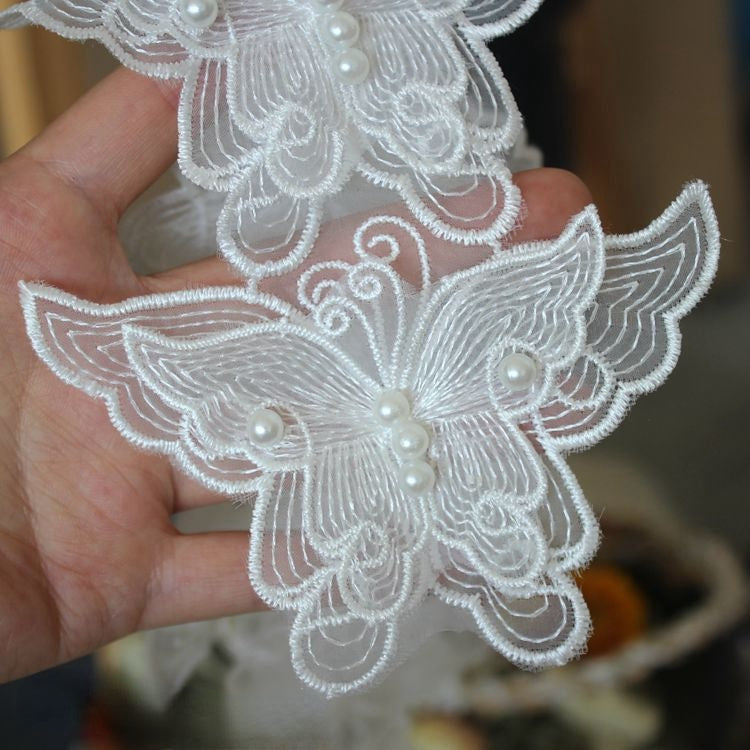 3D Beading Butterfly Lace Trims BT0039-Lace Fabric Shop
