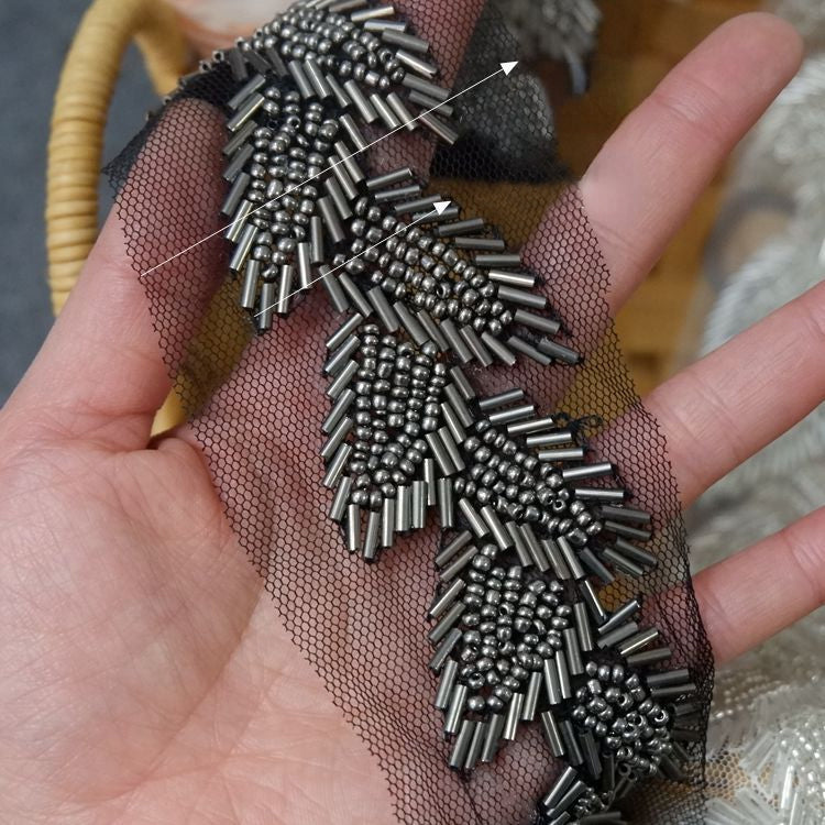 Ribbon Beading Lace Trim Fabrics BT0024-Lace Fabric Shop