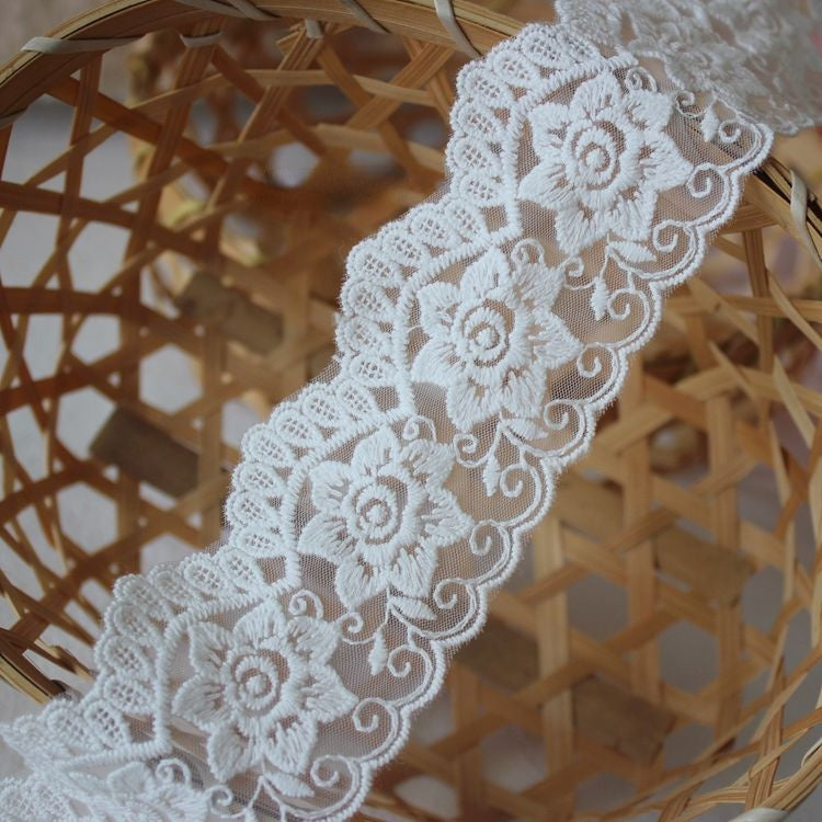Embroidery Flower Lace Trim Width 6 cm LT0372-Lace Fabric Shop