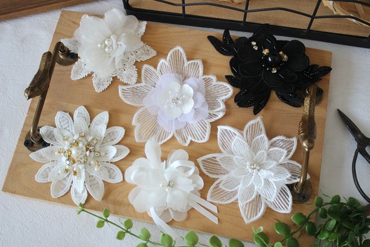 3D Lace Floral Trim Single Flower BT0005-Lace Fabric Shop