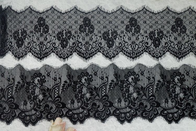 Gloss Chantilly Lace Trim Width 17-19 cm LT0043-Lace Fabric Shop