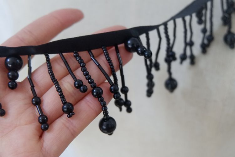 Tassel Beaded Lace Trimming BT0025-Lace Fabric Shop