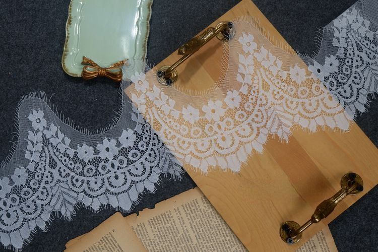 Eyelash Color Lace Trim Width 18-22 cm CL0022-Lace Fabric Shop