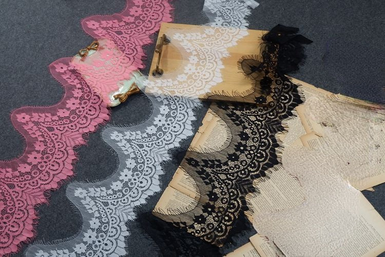 Eyelash Color Lace Trim Width 18-22 cm CL0022-Lace Fabric Shop