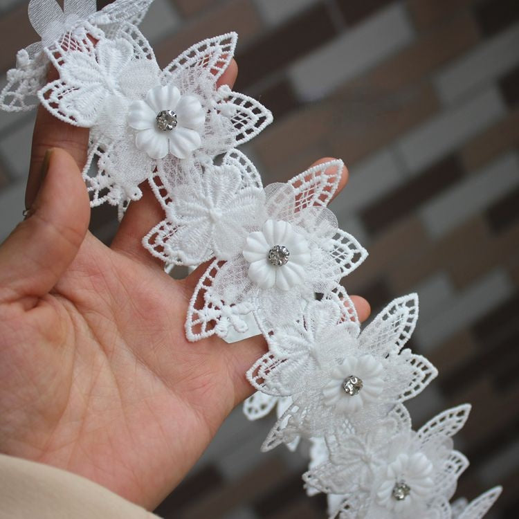 3D Beaded Flower Lace Trims Accessories BT0088-Lace Fabric Shop