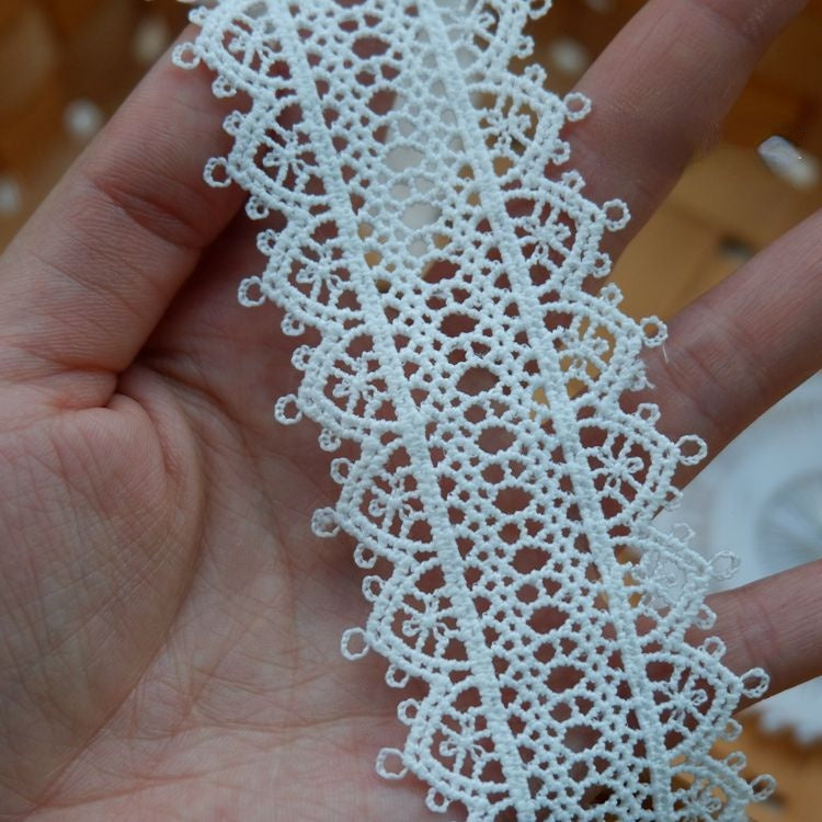 White Clothes Hem Lace Trim Decoration LT0233-Lace Fabric Shop