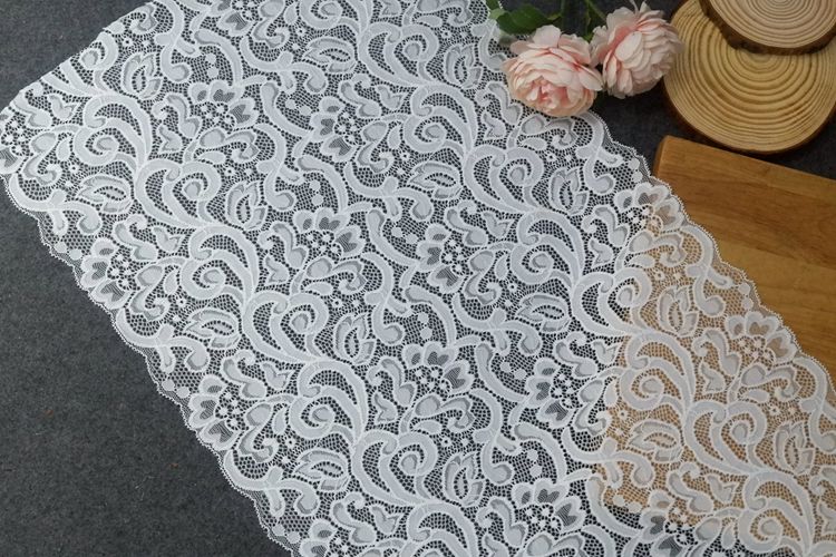 Stretch Lace Trim Width 38 cm LT0054-Lace Fabric Shop